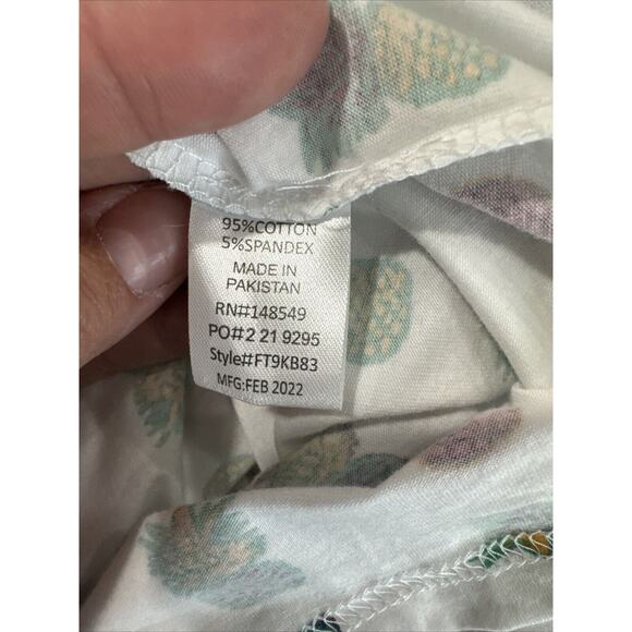 Free Planet Mens Pineapple Print Stretch Graphic Tee Size Large White Multicolor - Picture 7 of 9